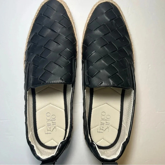 Franco Sarto Women's Hydee Slip On Shoe Size 10 Platform Flats Black Woven Vegan - Picture 9 of 13